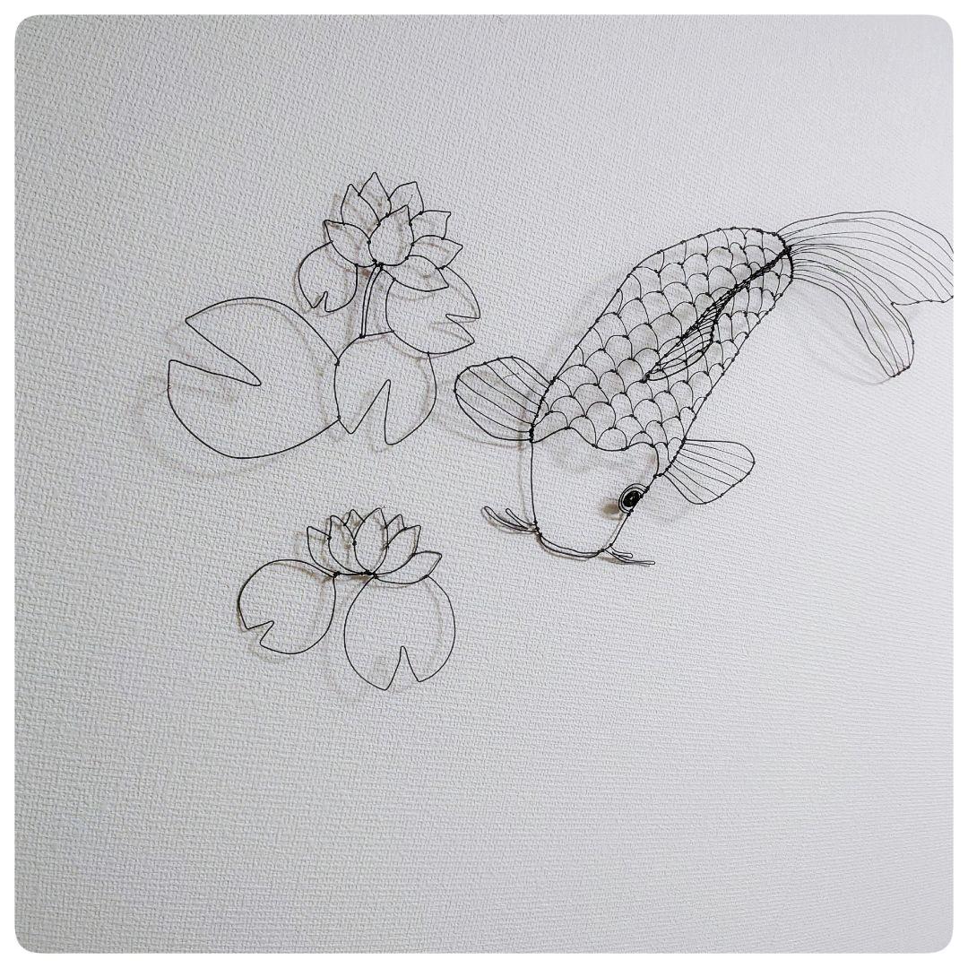 ワイヤーアート　ワイヤークラフト　鯉さん