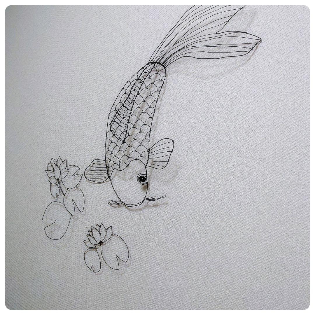 ワイヤーアート　ワイヤークラフト　鯉さん