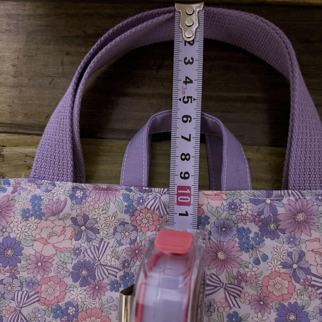 レッスンバッグ　体操服入れ　☆花がら　リボン　入園入学セット
