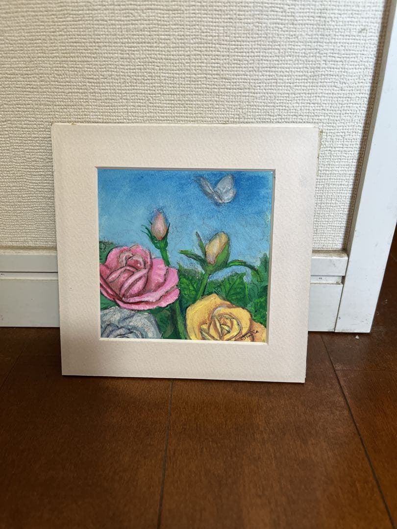 古田千鶴子　ばら 2009.11.20.パステル画　肉筆画