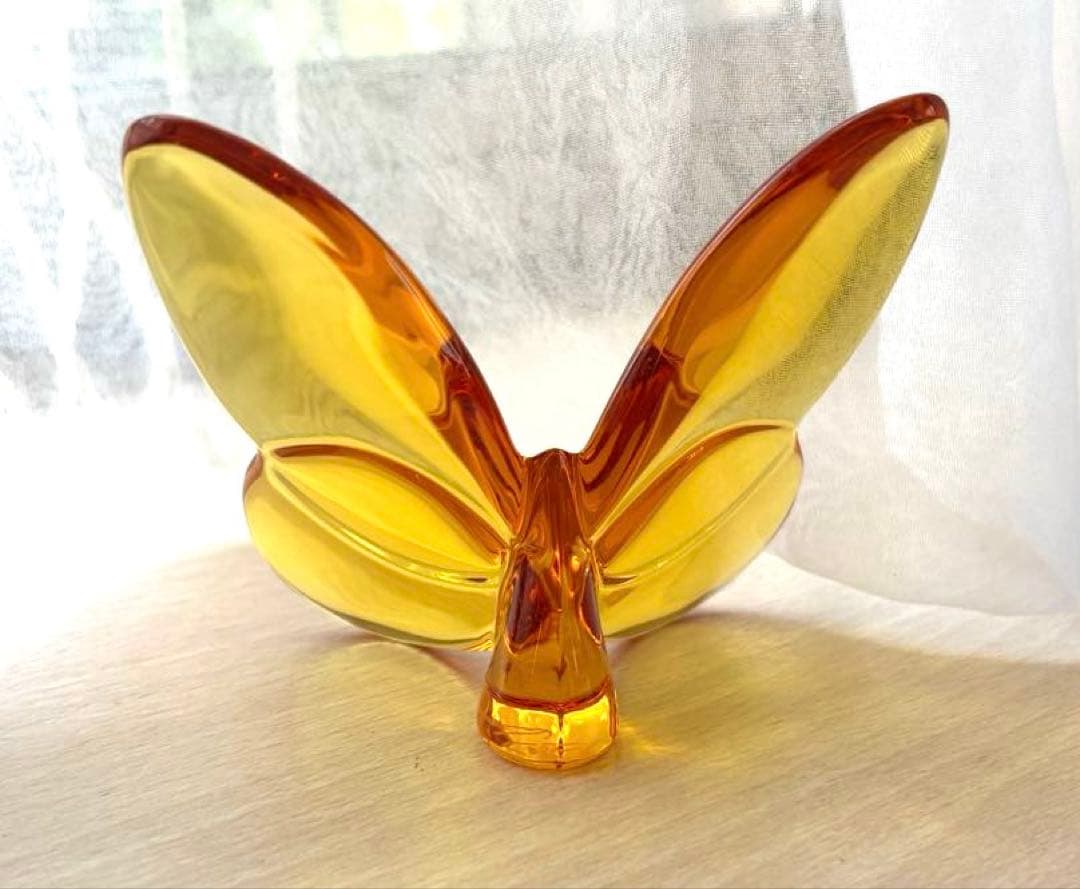 Baccarat ラッキーバタフライ置物（イエロー）