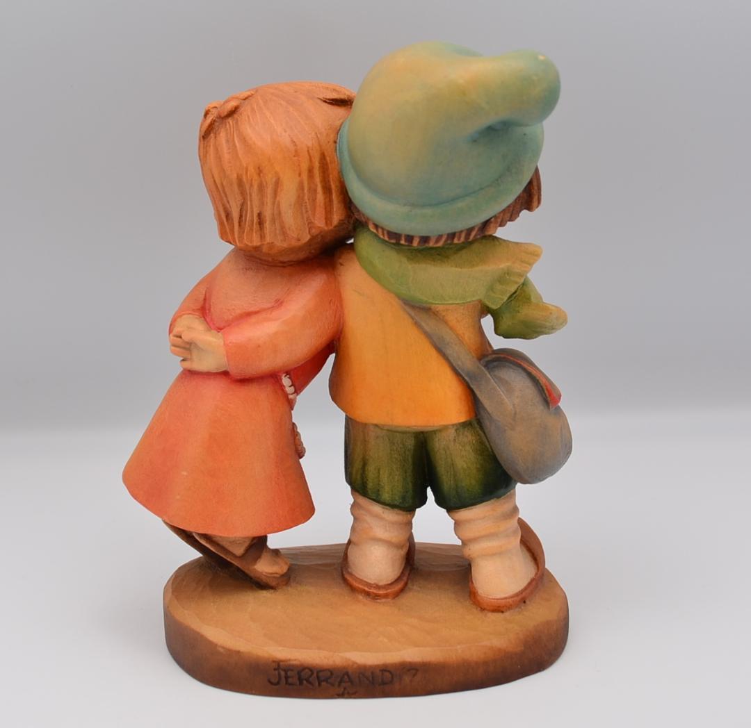 デュエット　アンリ　ANRI　フェランディス　木彫り人形　イタリア　14ｃｍ