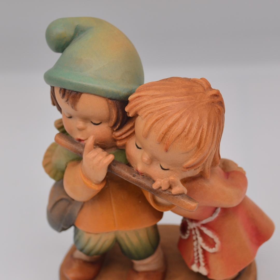 デュエット　アンリ　ANRI　フェランディス　木彫り人形　イタリア　14ｃｍ