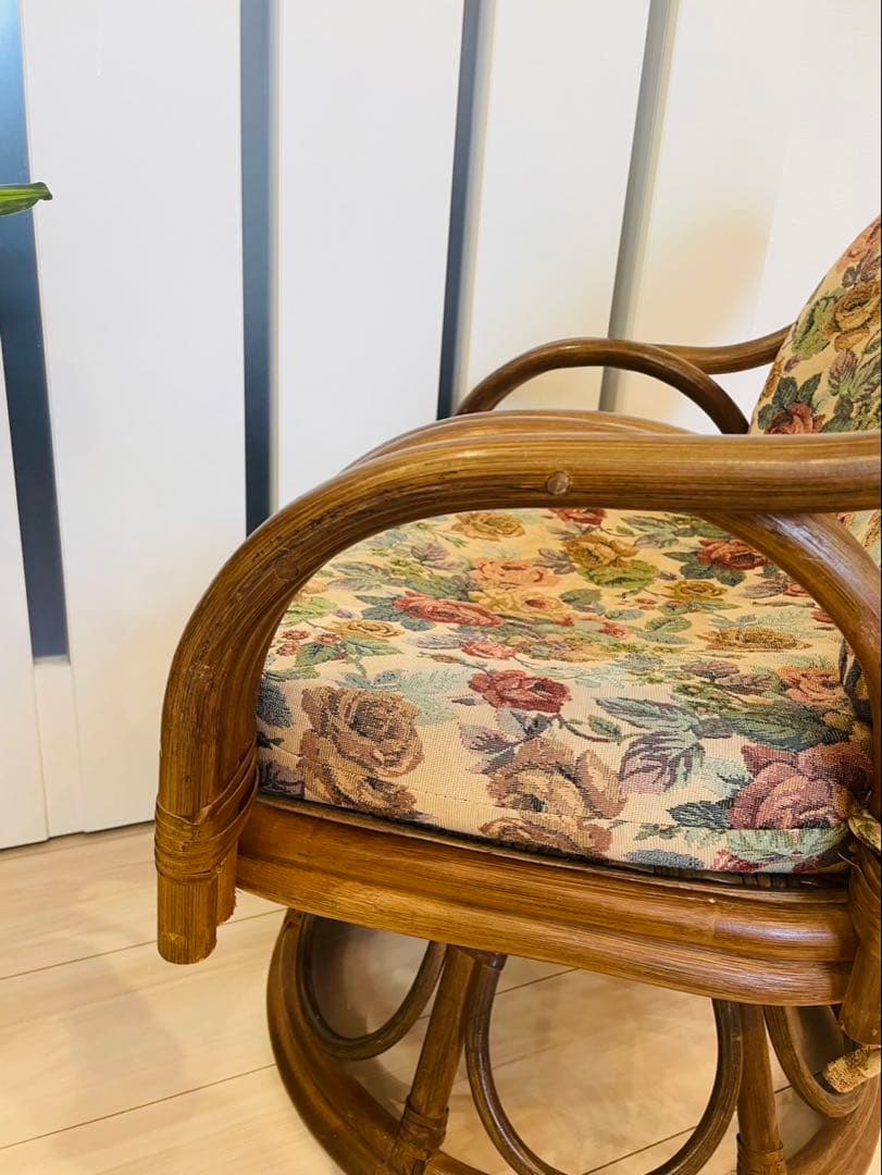 木製 ラタン 籐 藤 回転椅子 座椅子 イス いす 椅子 アームチェア