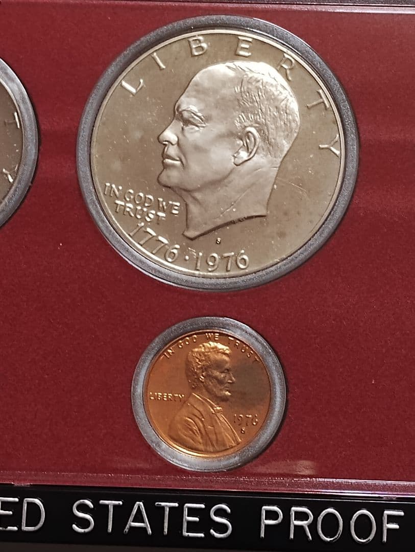 アメリカ建国200年記念・プルーフ貨幣セット。