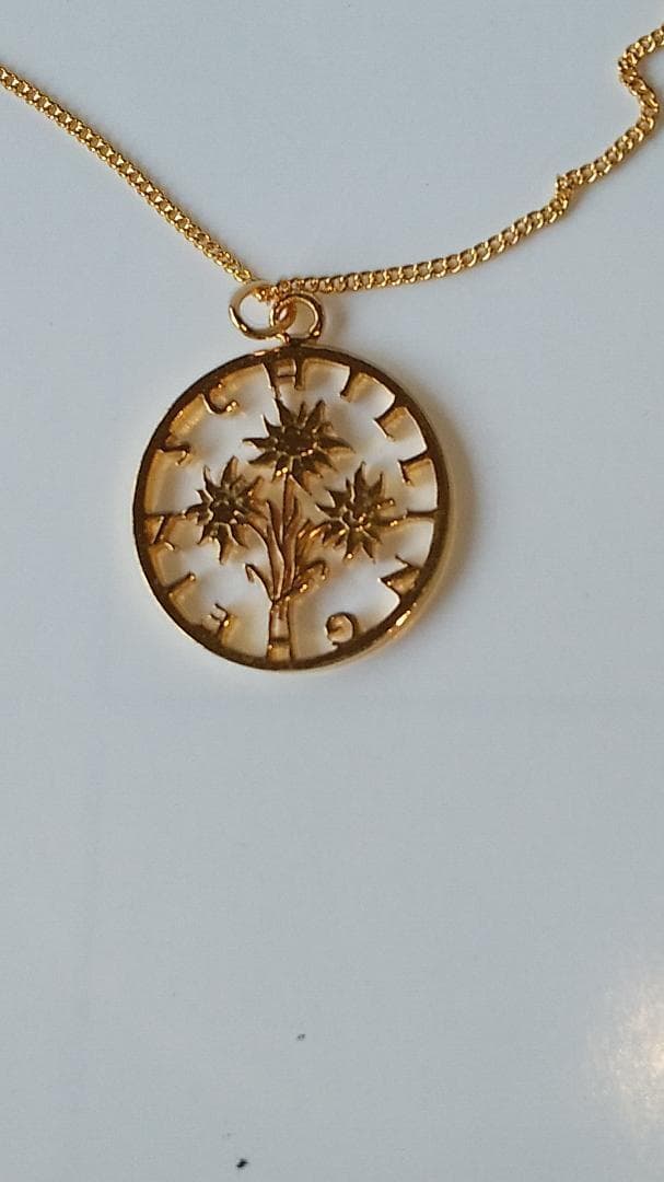 オーストリア エーデルワイス カットアウト  ネックレス 金鍍金仕上 新品