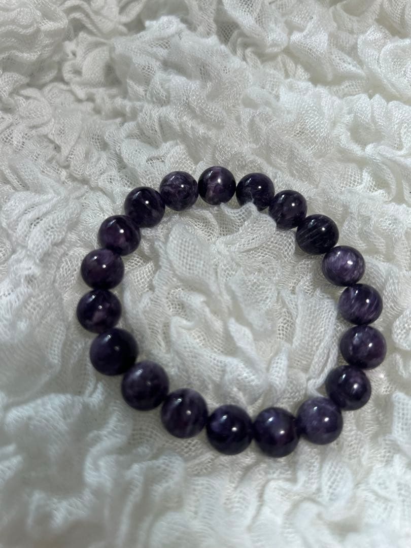 ラビットヘアピンク系ブレスとチャロアイトブレスのセット販売