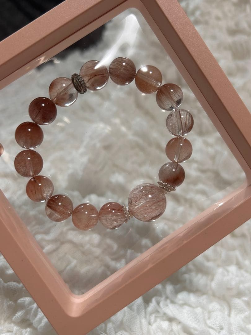 ラビットヘアピンク系ブレスとチャロアイトブレスのセット販売