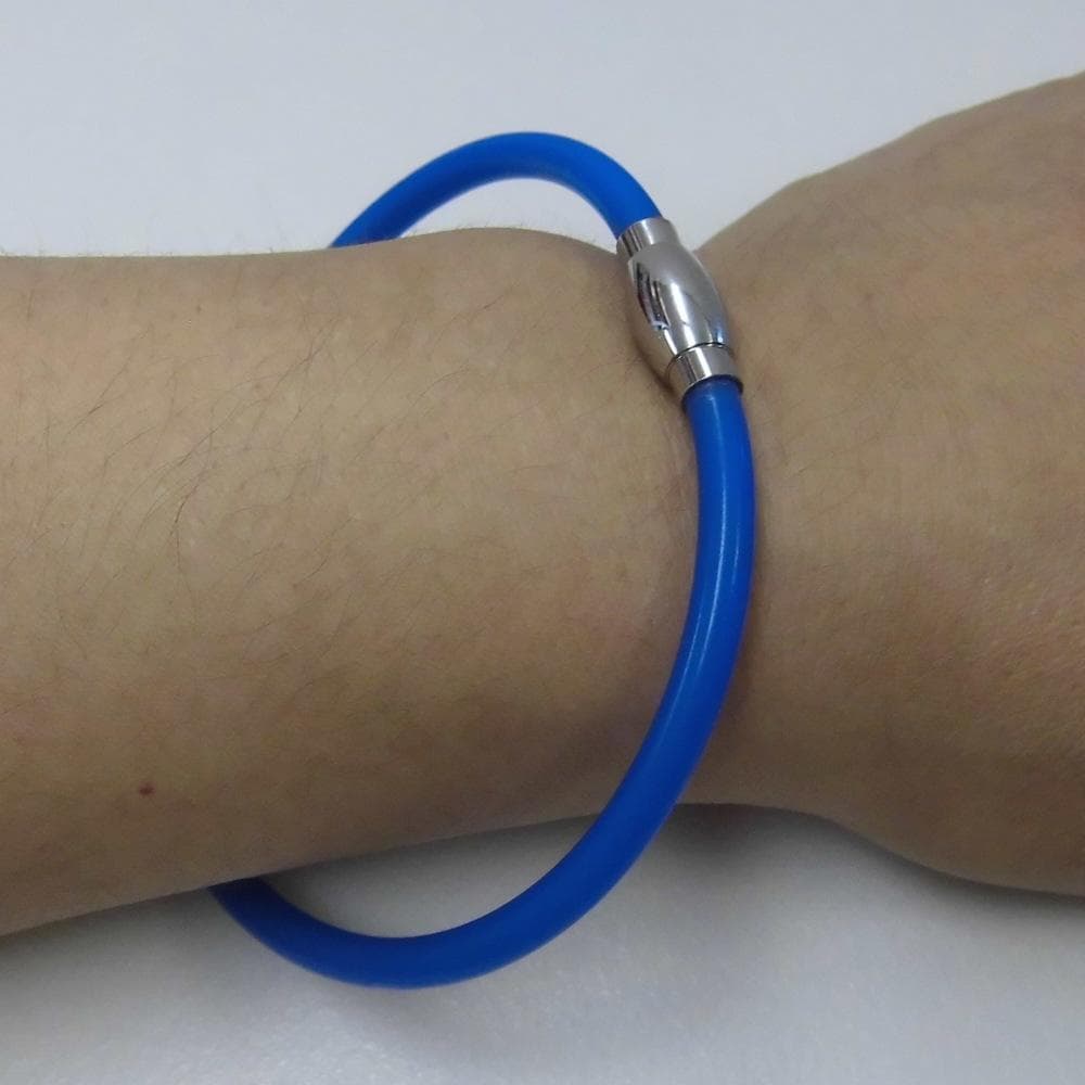 テラヘルツ鉱石を入れたブレスレット 長さ20cm ２本入り 青色