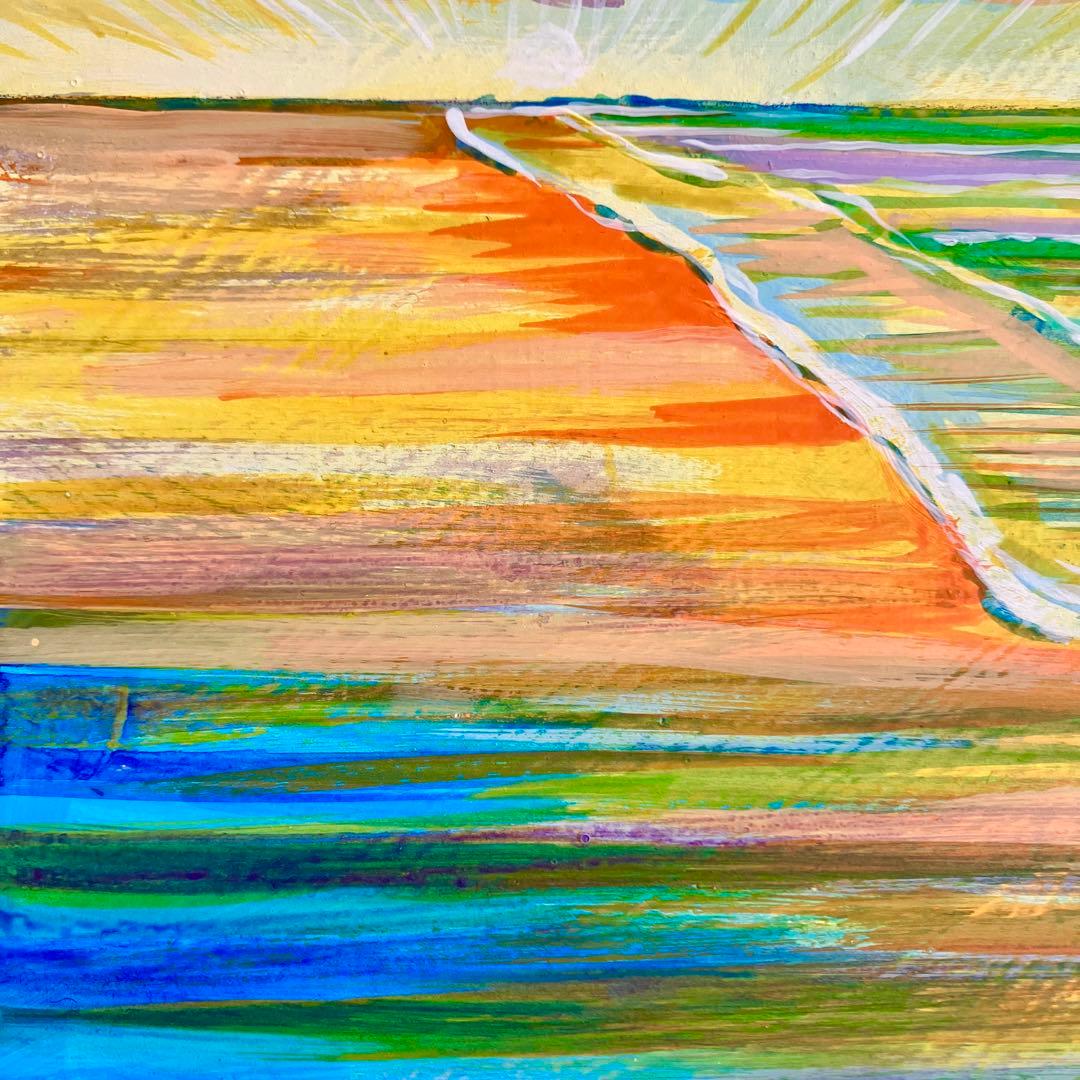 sunrise＊大きめ絵画　原画　風景画　海　空　朝日　夕日　キレイ　沖縄