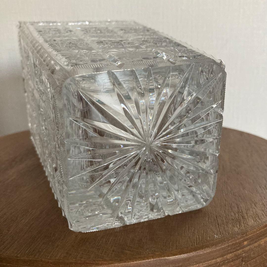 Bohemia ボヘミア クリスタルカット花瓶 高さ20cm