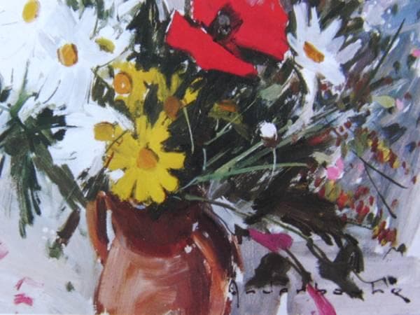 アンデルプール、春の花、レゾネより、版上サイン、新品額装