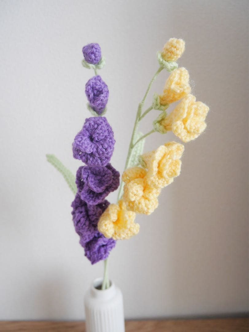 【フリージア】　枯れない花束 あみぐるみ プレゼント 誕生日 かぎ編み 毛糸の花