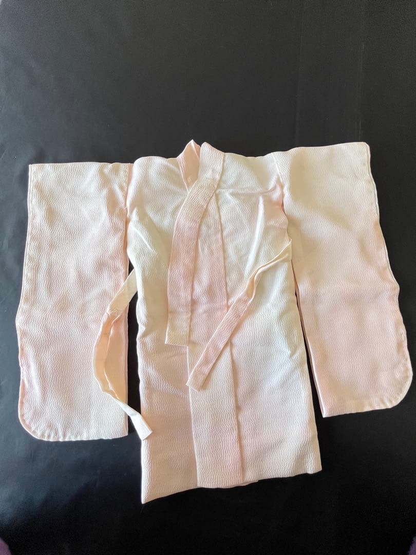 ▪️市松人形の着物・長襦袢・帯・髪飾りのセット10号　40cm位用▪️古布錦紗　縮緬