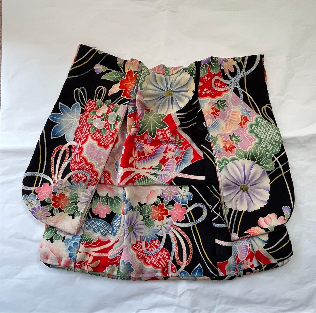 ▪️市松人形の着物・長襦袢・帯・髪飾りのセット10号　40cm位用▪️古布錦紗　縮緬