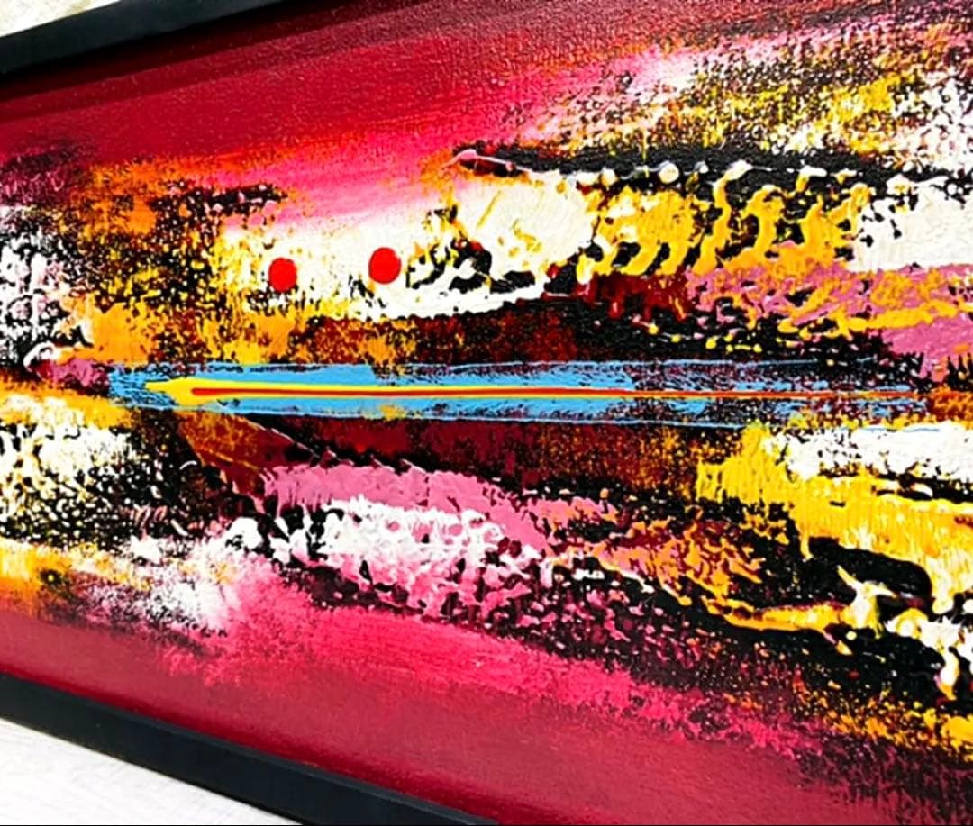 ⭐️【ABS1】✨在庫処分 お値下げバリ島 絵画 アブストラクト 抽象画フレーム