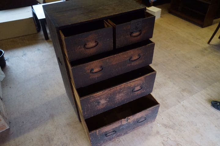 木製の箪笥 棚 古民具