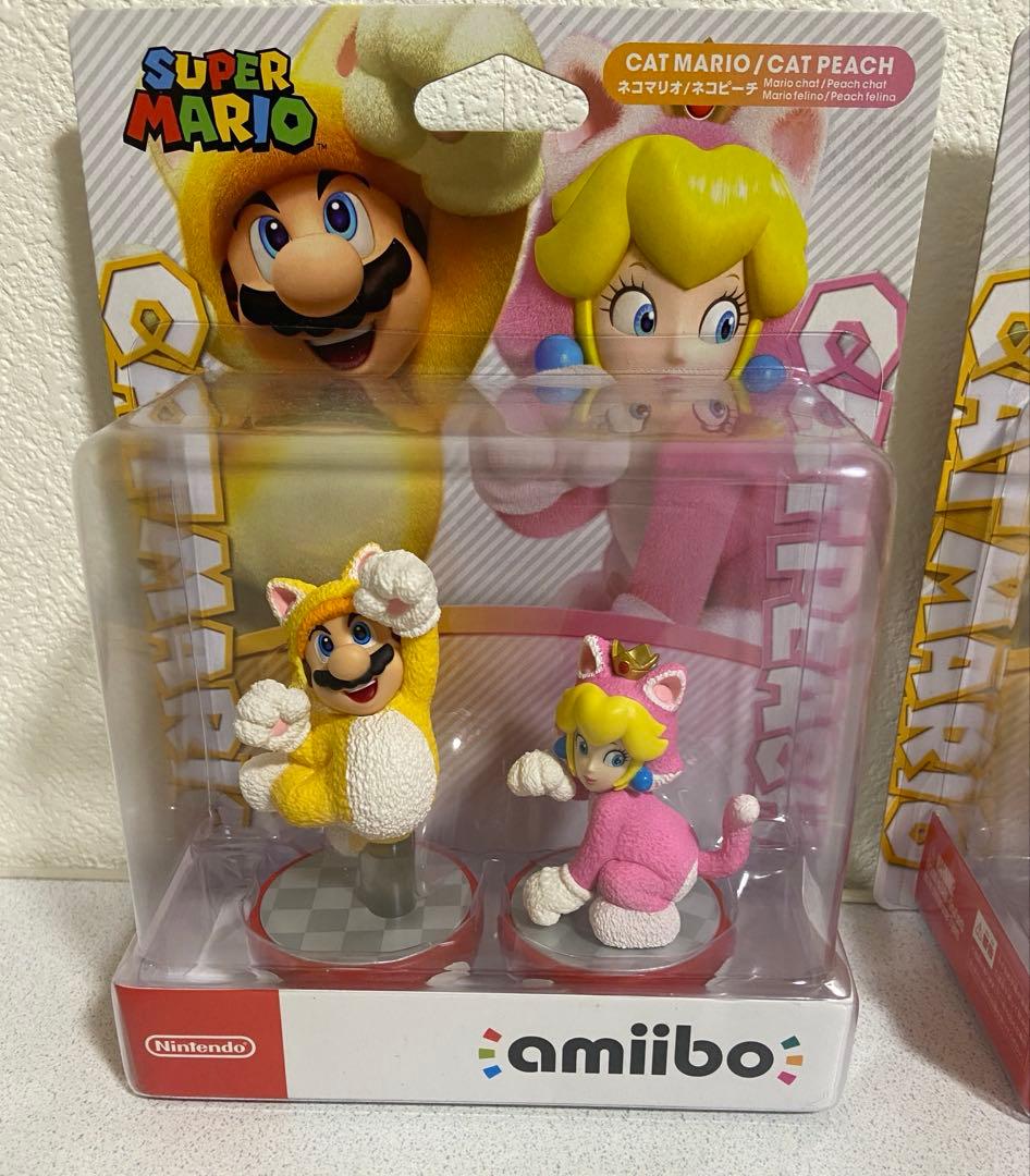 amiibo ネコマリオ　ネコピーチ　ダブルセット