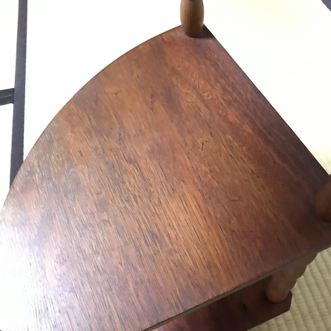 昭和レトロ　木製　4段　三角 コーナーラック　飾り棚