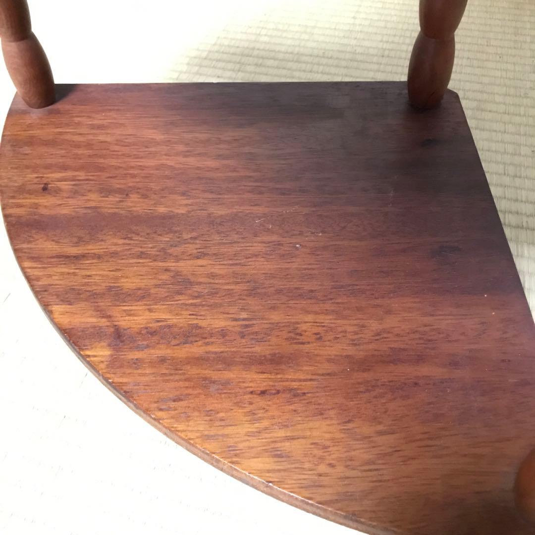 昭和レトロ　木製　4段　三角 コーナーラック　飾り棚