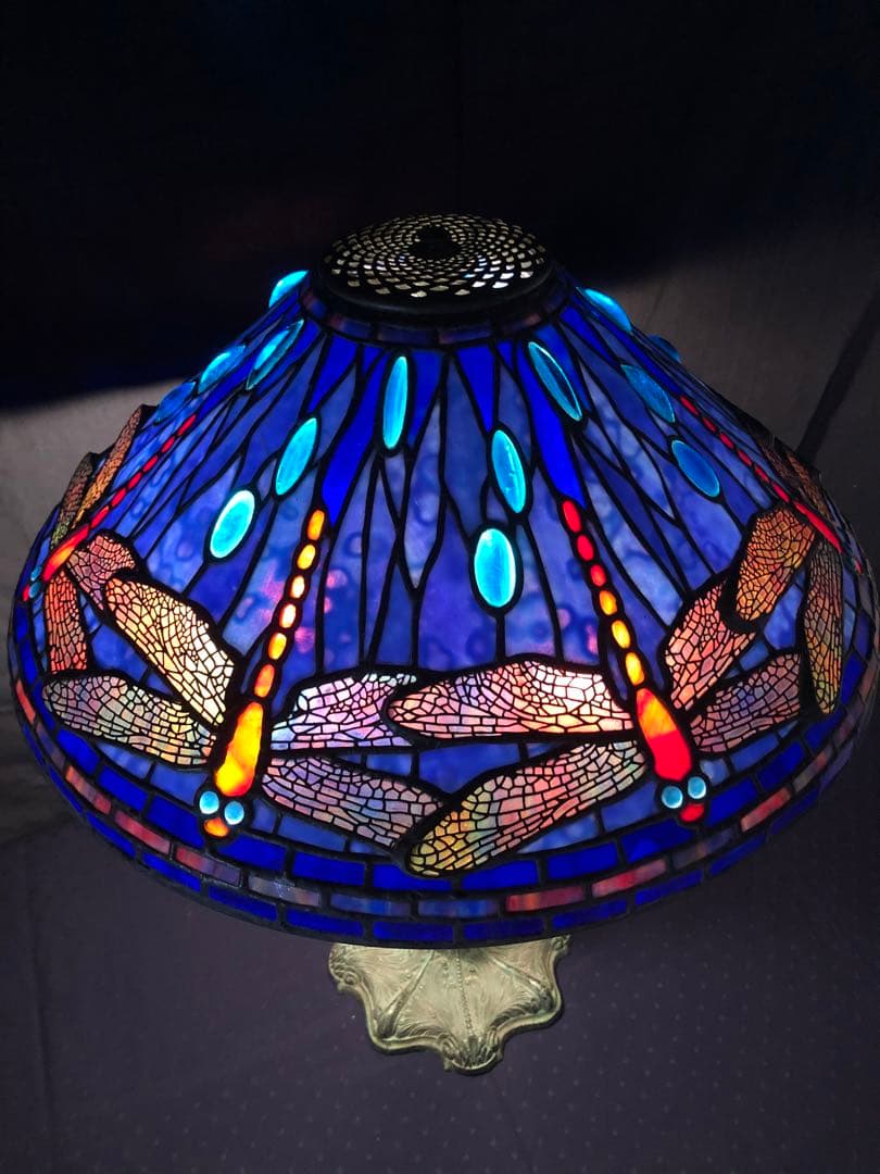 【ティファニーモールド使用】ドラゴンフライ　豪華ステンドグラス　フロアスタンド