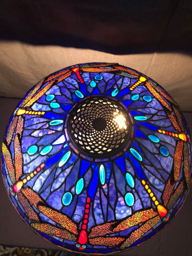 【ティファニーモールド使用】ドラゴンフライ　豪華ステンドグラス　フロアスタンド