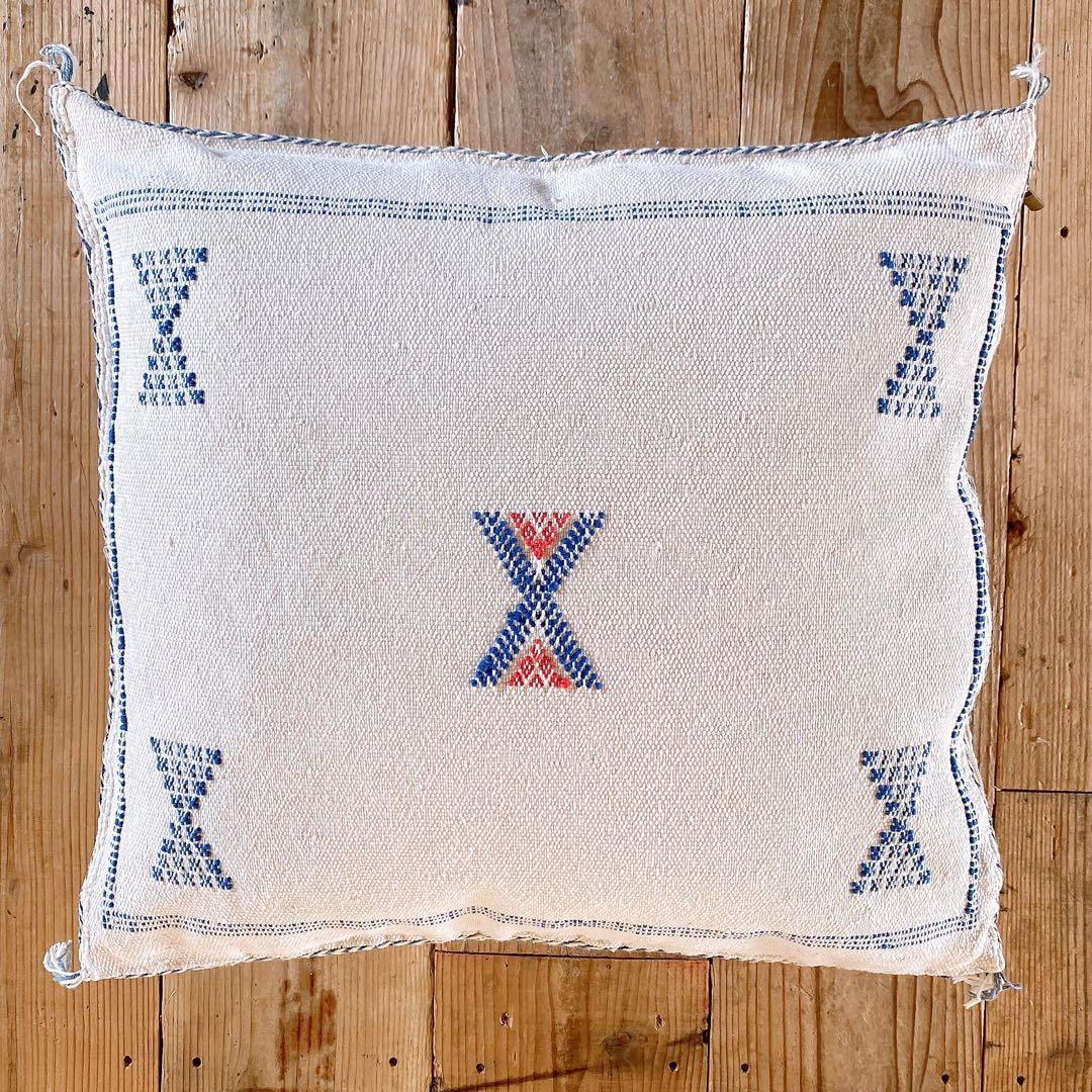 モロッコ製 カクタスシルク サブラ クッションカバー 約45×48cm