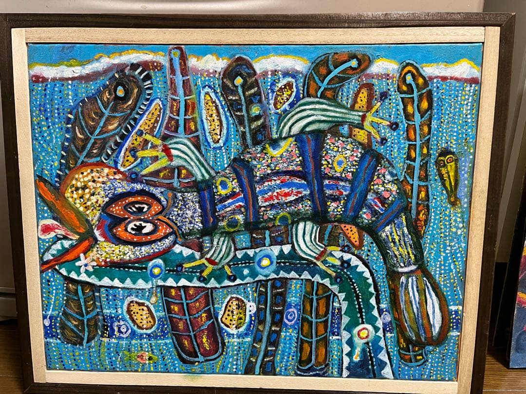 ④油絵　6号　とかげ