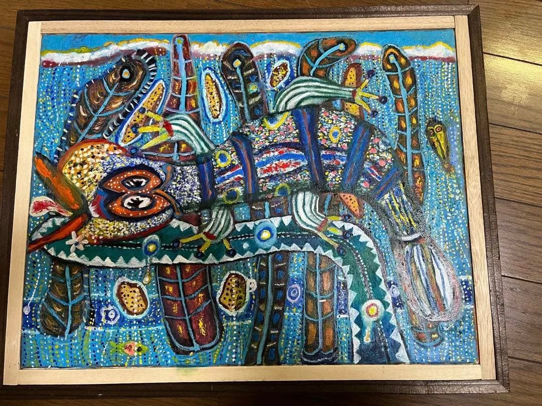 ④油絵　6号　とかげ