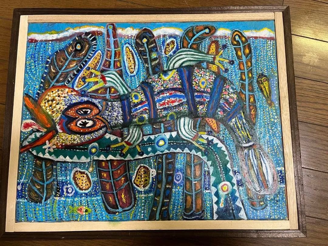 ④油絵　6号　とかげ