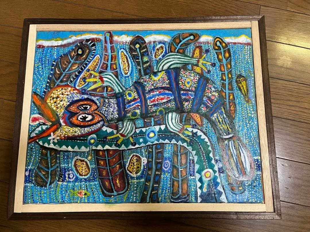 ④油絵　6号　とかげ