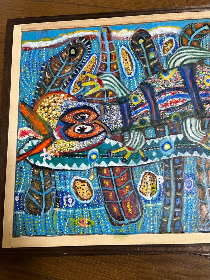 ④油絵　6号　とかげ