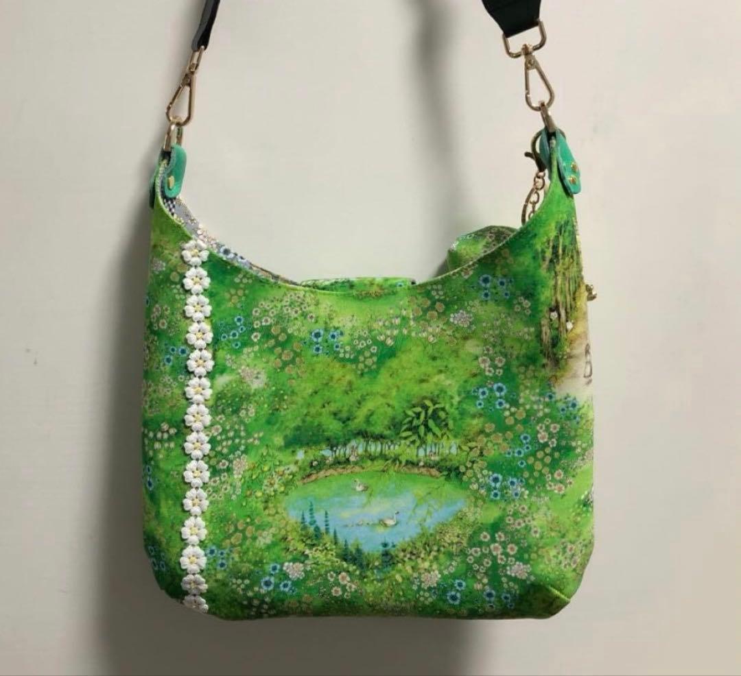 1996.ハンドメイド　ひねりふた付ショルダーバッグ　がま口付　フランシュリッペ