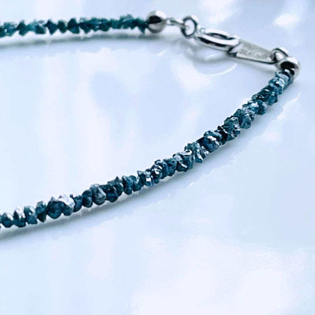 SV925 天然ブルーダイヤモンドブレス