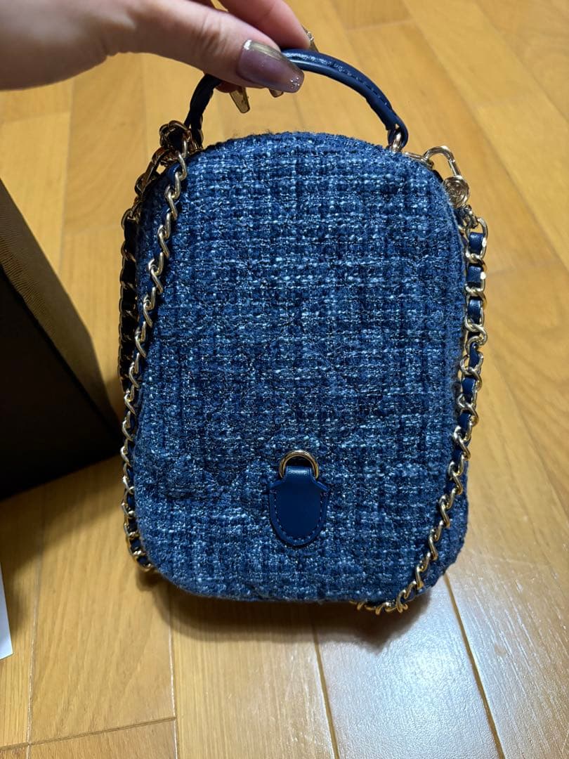 CHANEL メイクアップバッグ ネイビー ツイード