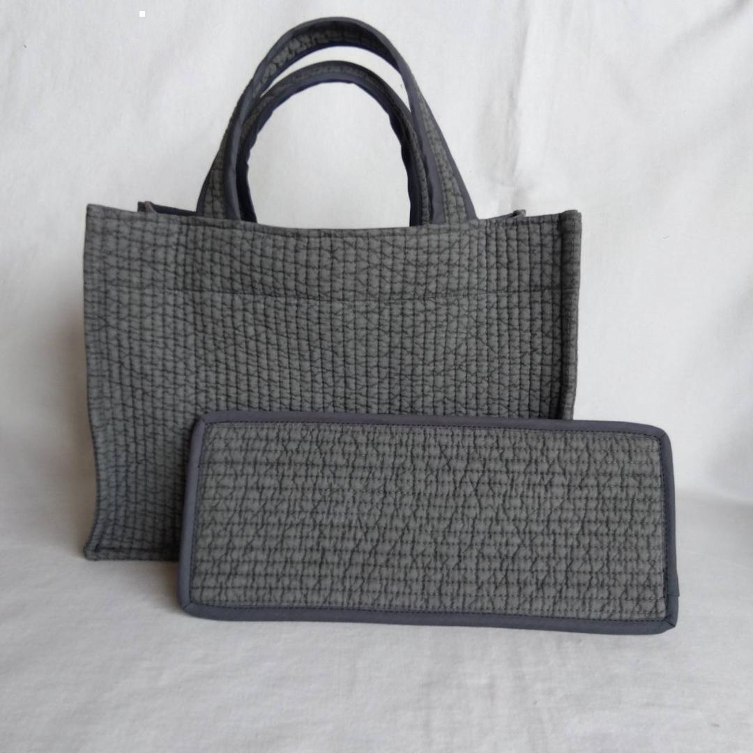 マグネット 底板ヌビ☆スクエアバッグL☆ ネイビー ヌビバッグ オフィス