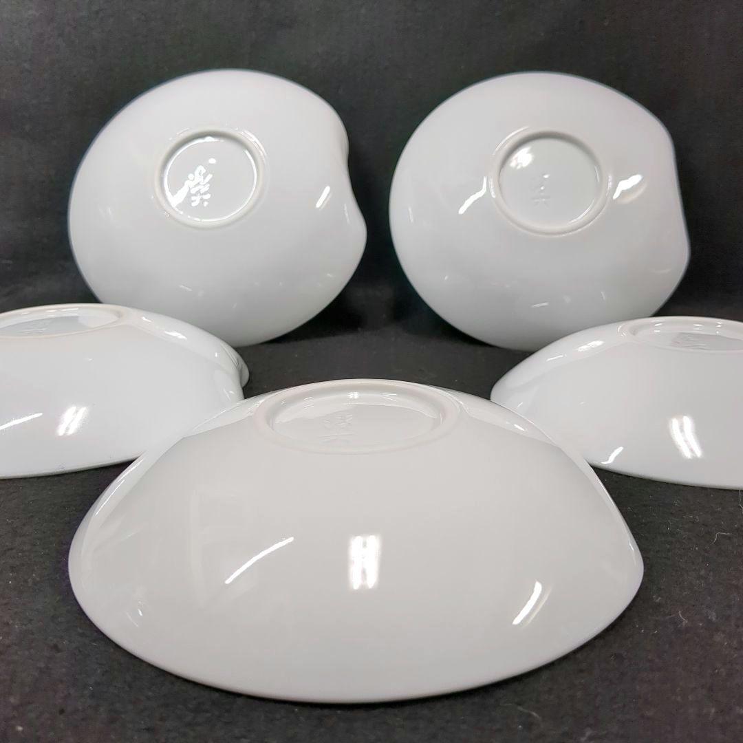 高麗庵　清六窯　中村清六作　白磁　彫刻竹 御皿　銘々皿５枚