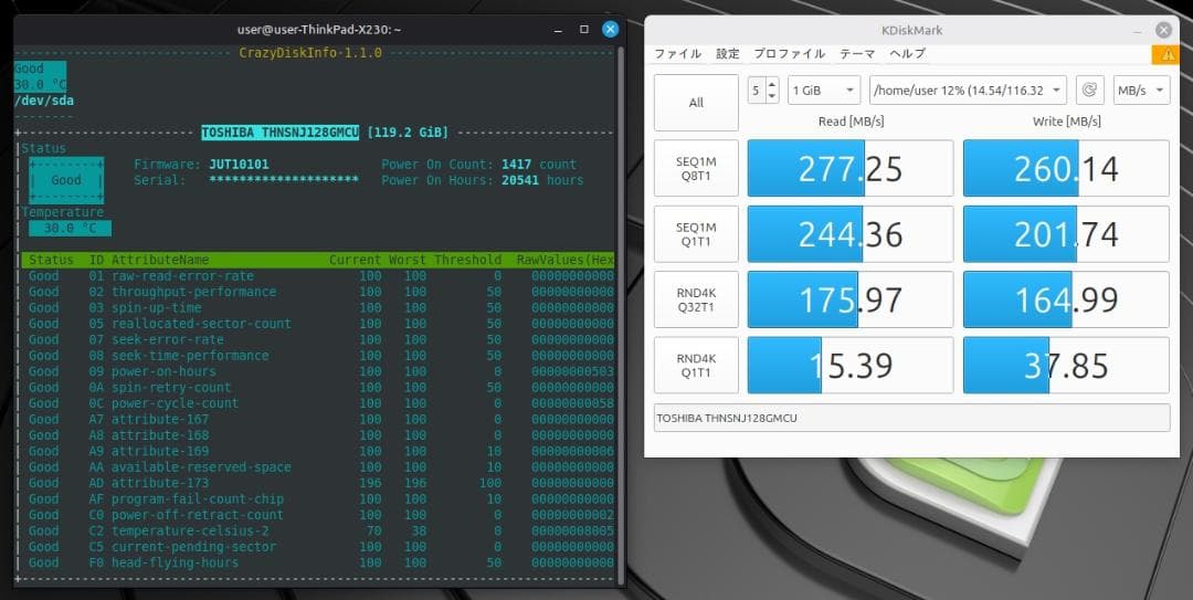 ThinkPad X230　i5／8Gメモリ／256G+128Gデュアルブート
