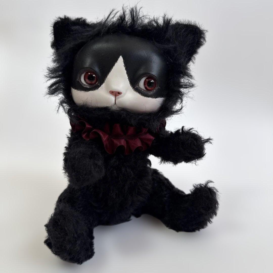 創作人形 福寿 ドール ハチワレ猫 cuddle a fluffy 黒