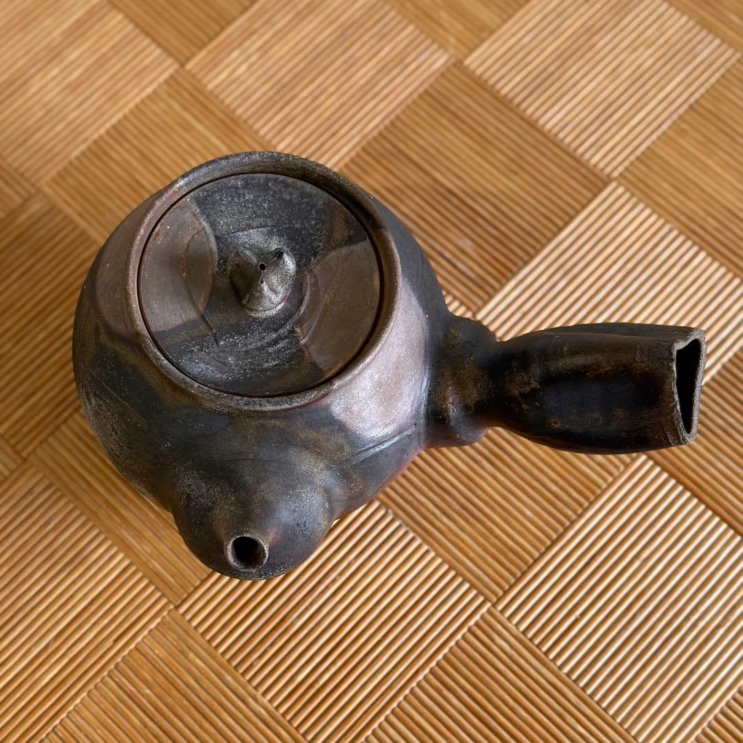 SNT1539 備前焼 松井與之 造 備前 横手急須 うぶ品 伝統工芸品