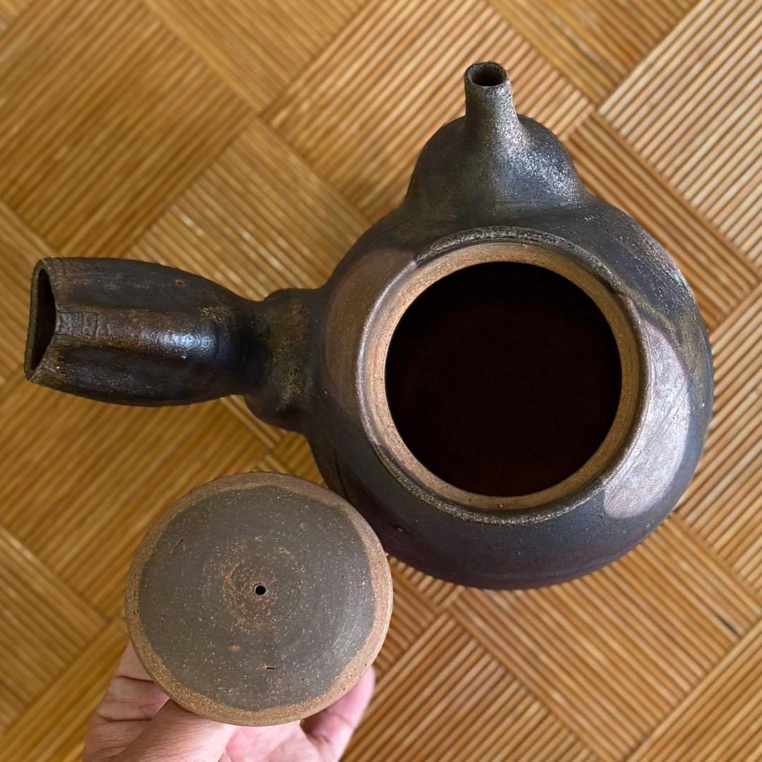 SNT1539 備前焼 松井與之 造 備前 横手急須 うぶ品 伝統工芸品