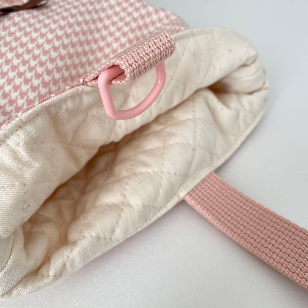 入園・入学　ピンク　千鳥格子柄　レッスンバッグ、上履き入れ、着替え袋、給食袋