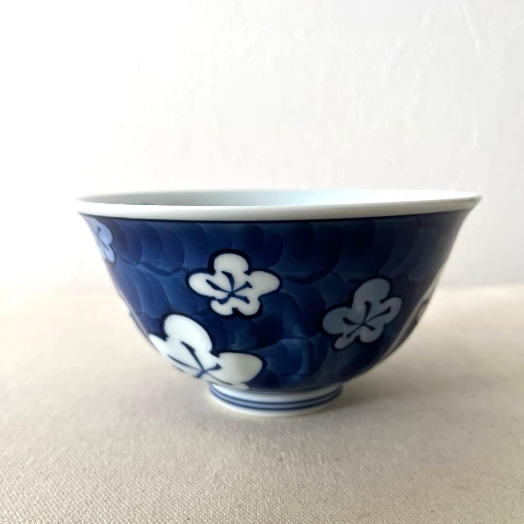 ○M847 ○源右衛門　古染風梅紋　お茶碗【未使用】　美しい