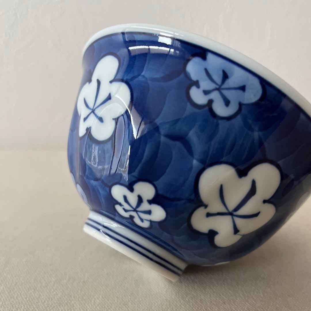 ○M847 ○源右衛門　古染風梅紋　お茶碗【未使用】　美しい