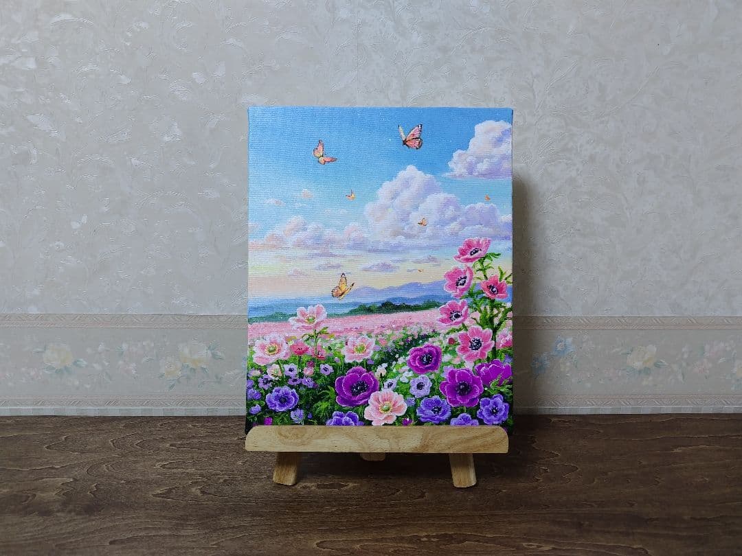 j*1様 【アネモネ】アクリル画 F3 風景画 絵画