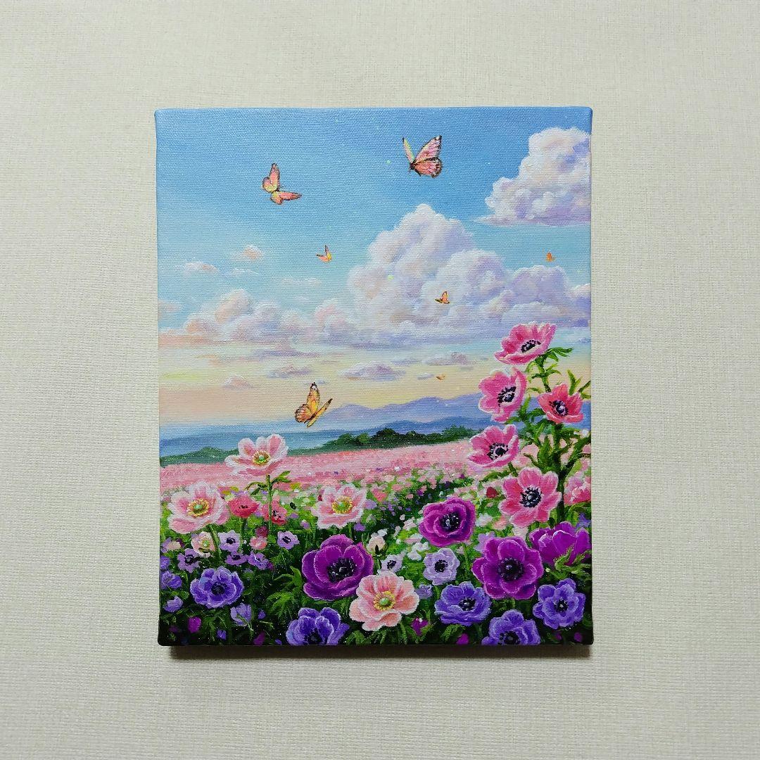 j*1様 【アネモネ】アクリル画 F3 風景画 絵画