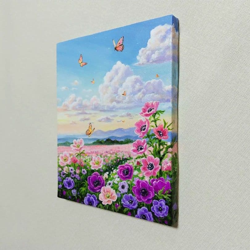 j*1様 【アネモネ】アクリル画 F3 風景画 絵画