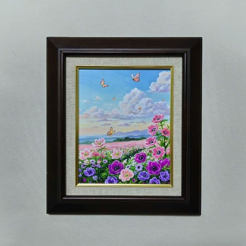 j*1様 【アネモネ】アクリル画 F3 風景画 絵画