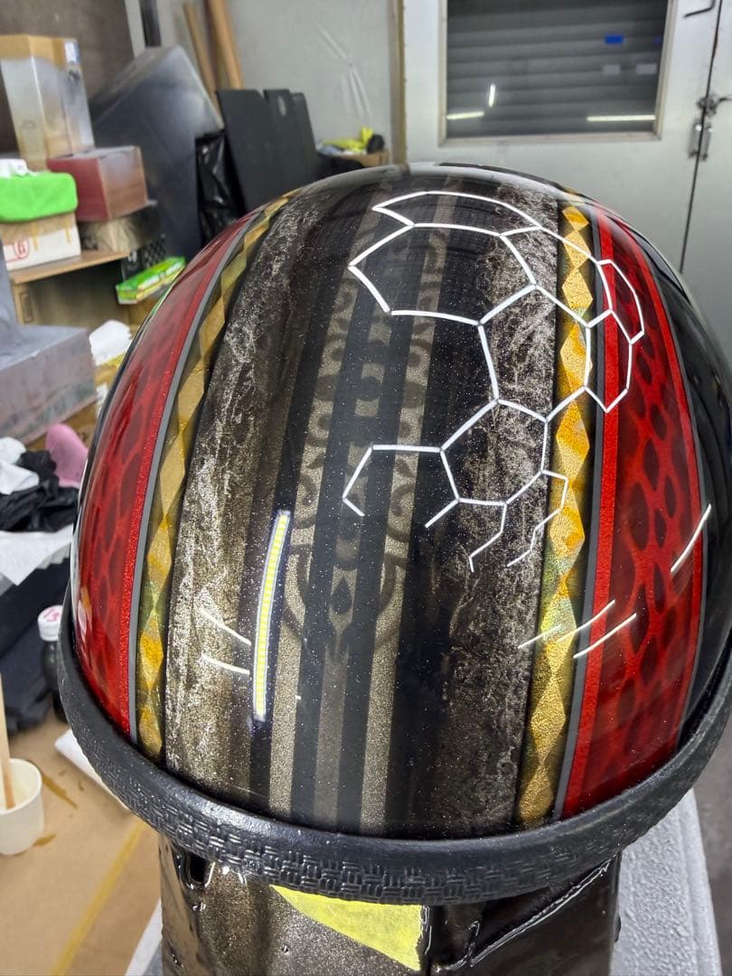 新品 装飾用 半ヘル ダックテール カスタム塗装済