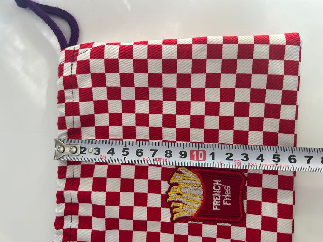 ポテトとチェッカーチェック柄の巾着袋　コップ袋男の子女の子入園入学ポップアニマル